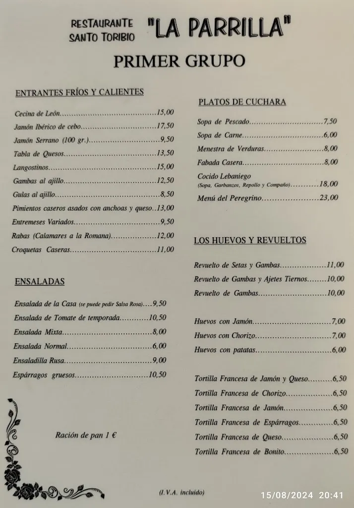 Menu_La Parrilla Santo Toribio_Camaleño_image_1