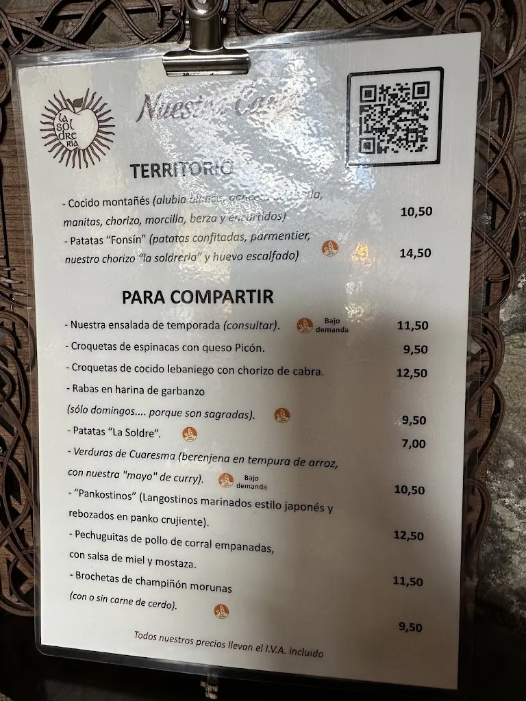 Menu_La Soldrería_Camaleño_image_2