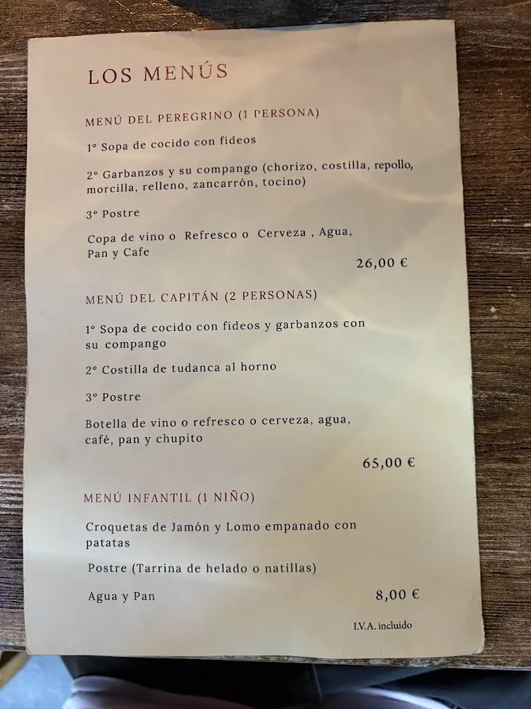 Menu_El Cenador del Capitán_Camaleño_image_1