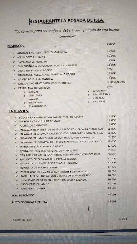 Menu_Posada de Isla_Arnuero_image_1