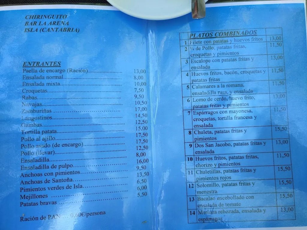Menu_Chiringuito La Arena_Arnuero_image_1