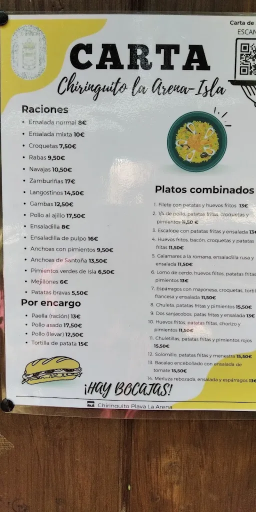 Menu_Chiringuito La Arena_Arnuero_image_3