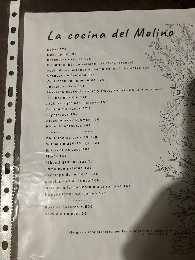 Menu_El Molino de Vejorís_Corvera de Toranzo_image_1