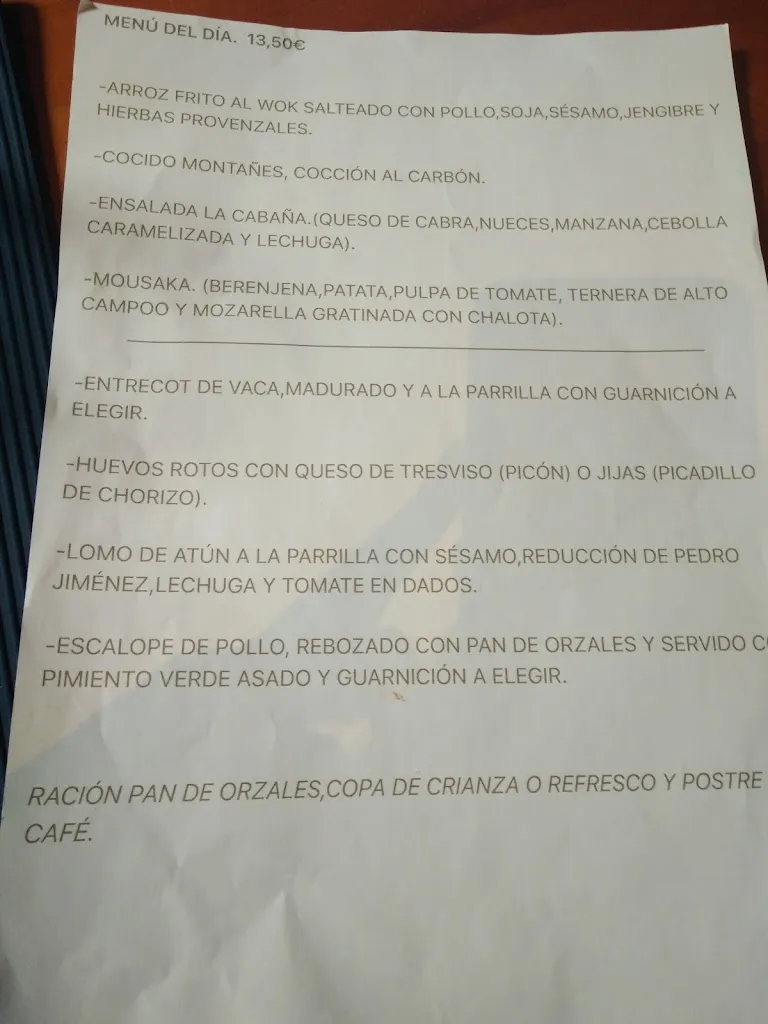 Menu_Restaurante Brasería La Cabaña_Campoo de Enmedio_immagine_1