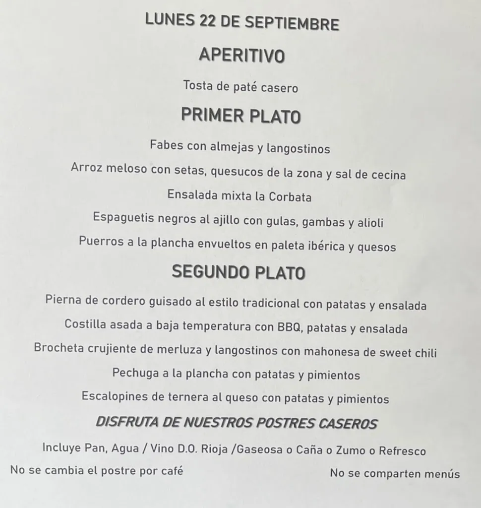 Menu_Restaurante La Corbata Fombellida_Campoo de Enmedio_immagine_2