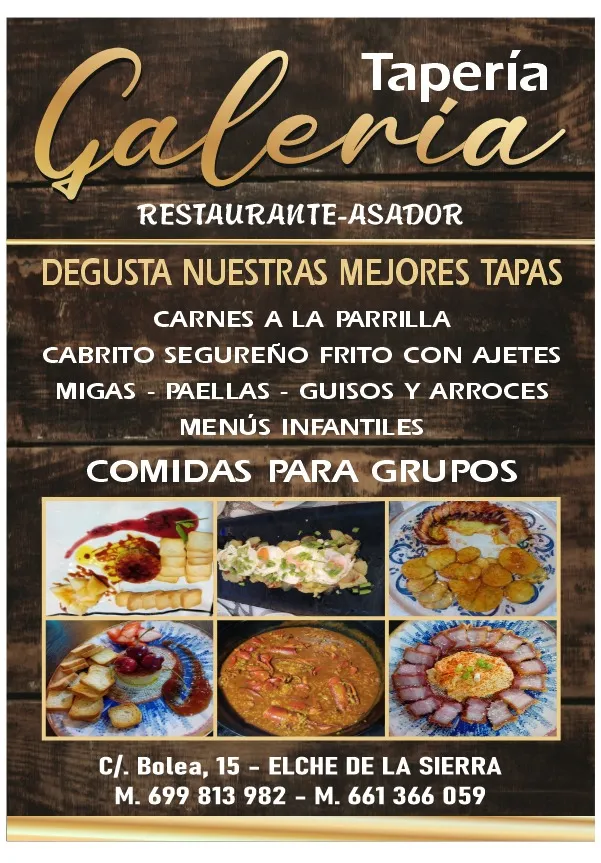 Menu_Taperia Restaurante Galería_Elche de la Sierra_image_1