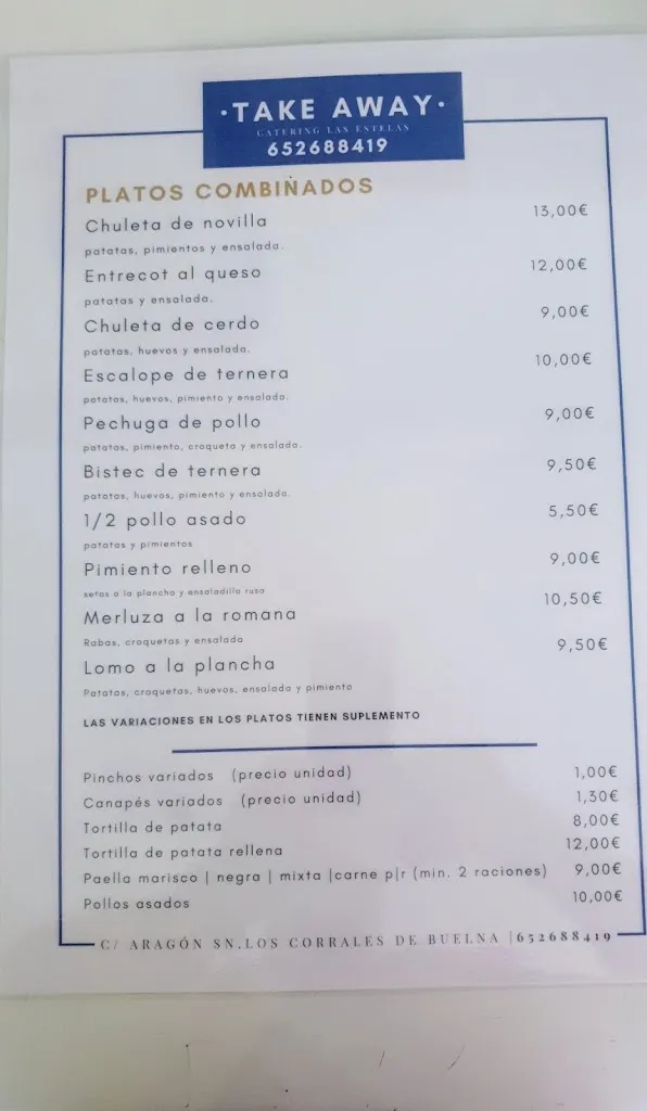 Menu_CATERING LAS ESTELAS_Corrales de Buelna Los_immagine_1