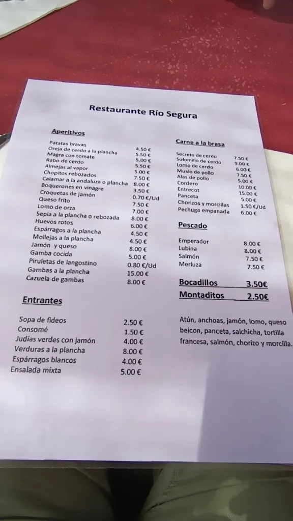 Menu_RESTAURANTE RÍO SEGURA._Elche de la Sierra_immagine_3