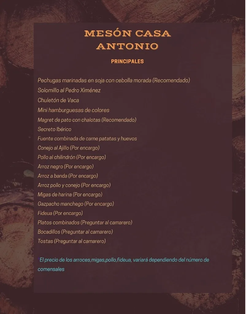 Menu_Mesón-Restaurante Casa Antonio._Elche de la Sierra_image_2