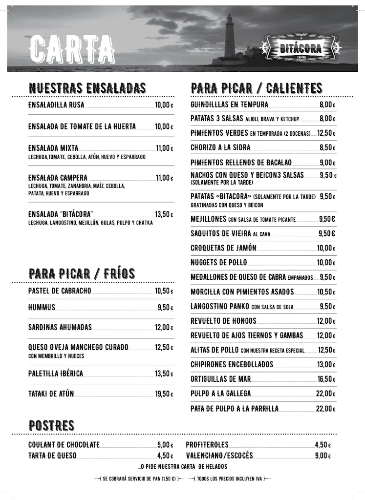 Menu_Restaurante Cafeteria Bitacora_Castro-Urdiales_image_2