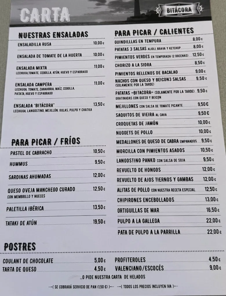 Menu_Restaurante Cafeteria Bitacora_Castro-Urdiales_image_4