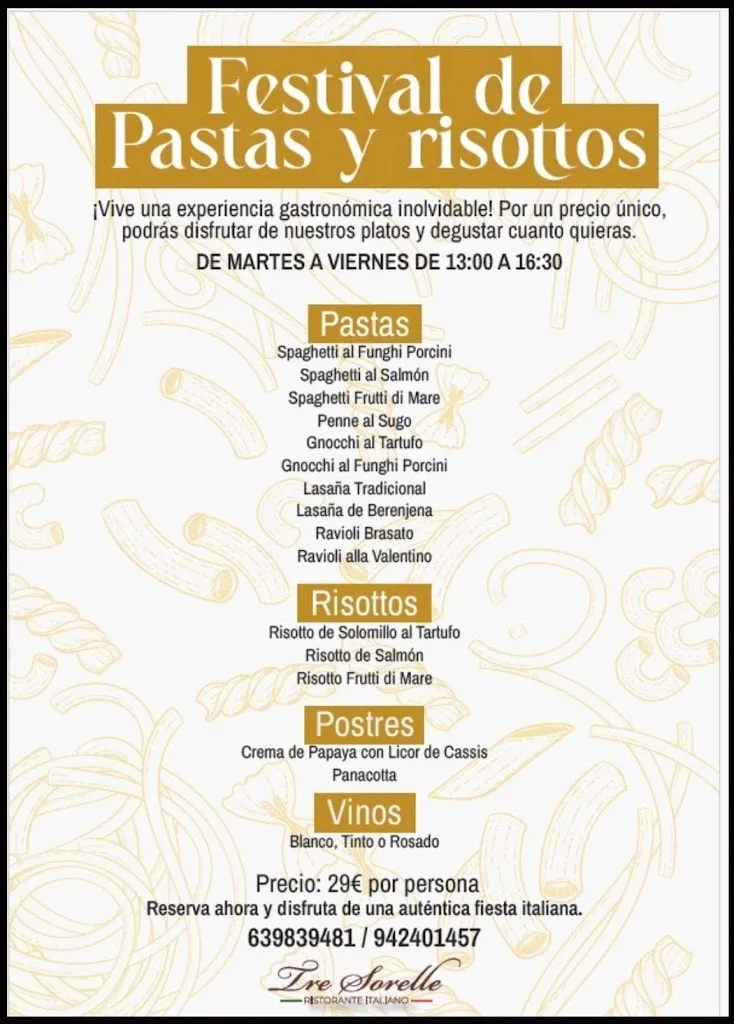 Menu_Tre Sorelle Ristorante Italiano_Castro-Urdiales_image_1