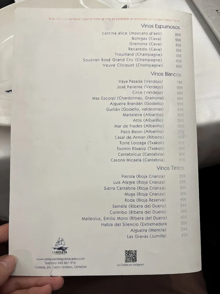 Menü_La Goleta_Castro-Urdiales_Bild_1