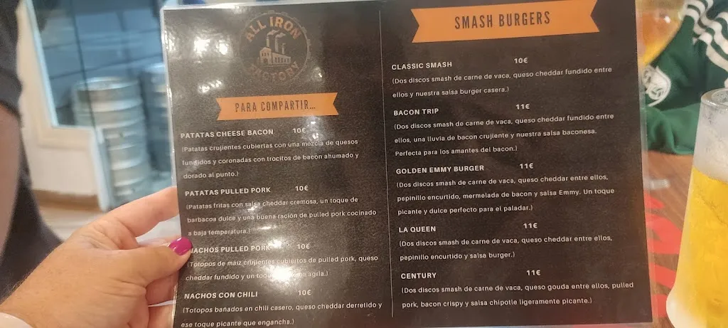 Menu_All Iron Factory_Castro-Urdiales_immagine_3