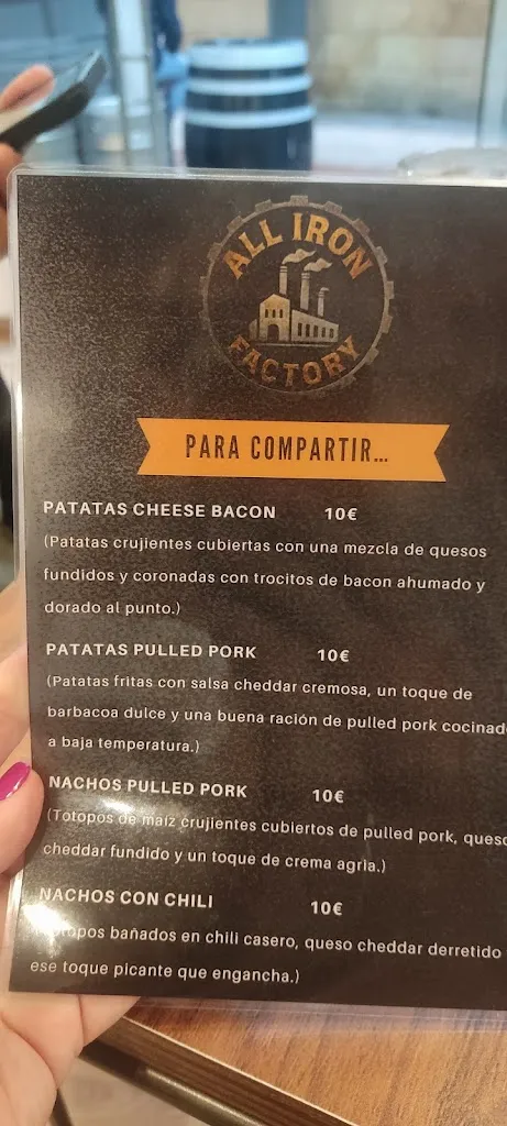 Menu_All Iron Factory_Castro-Urdiales_immagine_4