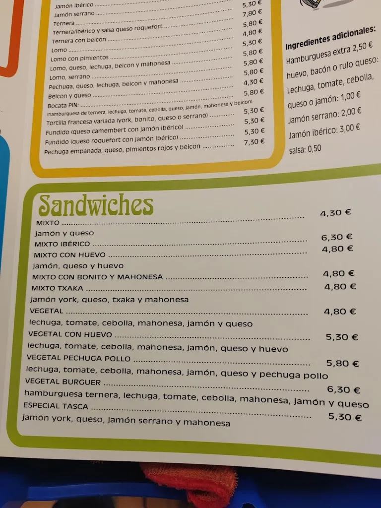 Menu_Bar la Tasca_Castro-Urdiales_image_3