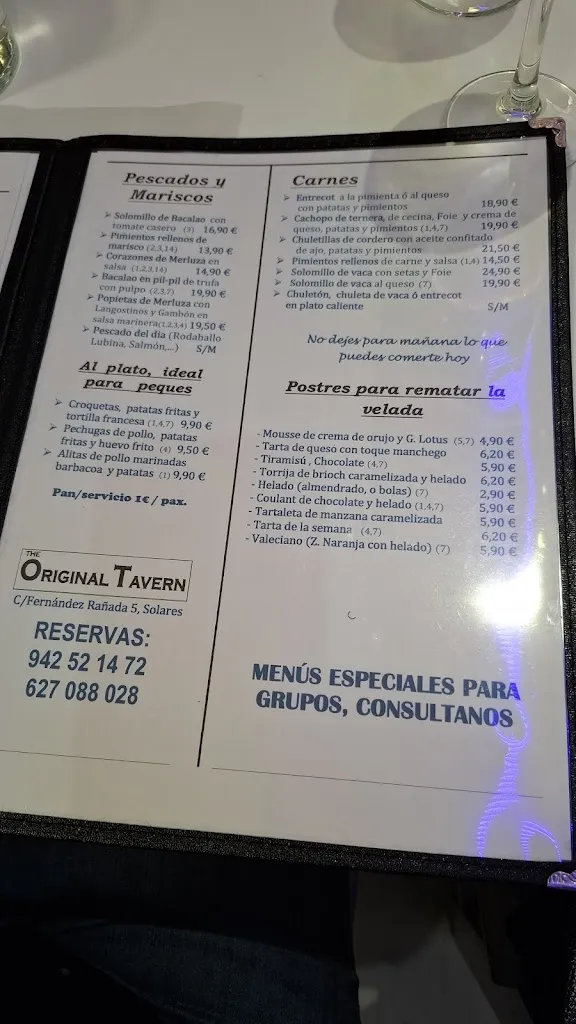 Menu_The Original Tavern_Medio Cudeyo_image_1