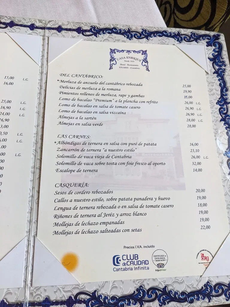 Menü_Restaurante Casa Enrique_Medio Cudeyo_Bild_3