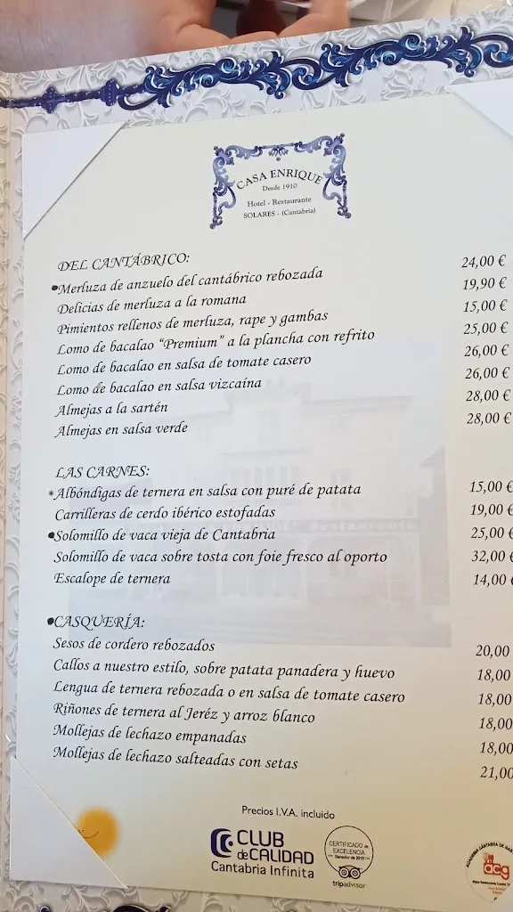 Menü_Restaurante Casa Enrique_Medio Cudeyo_Bild_4