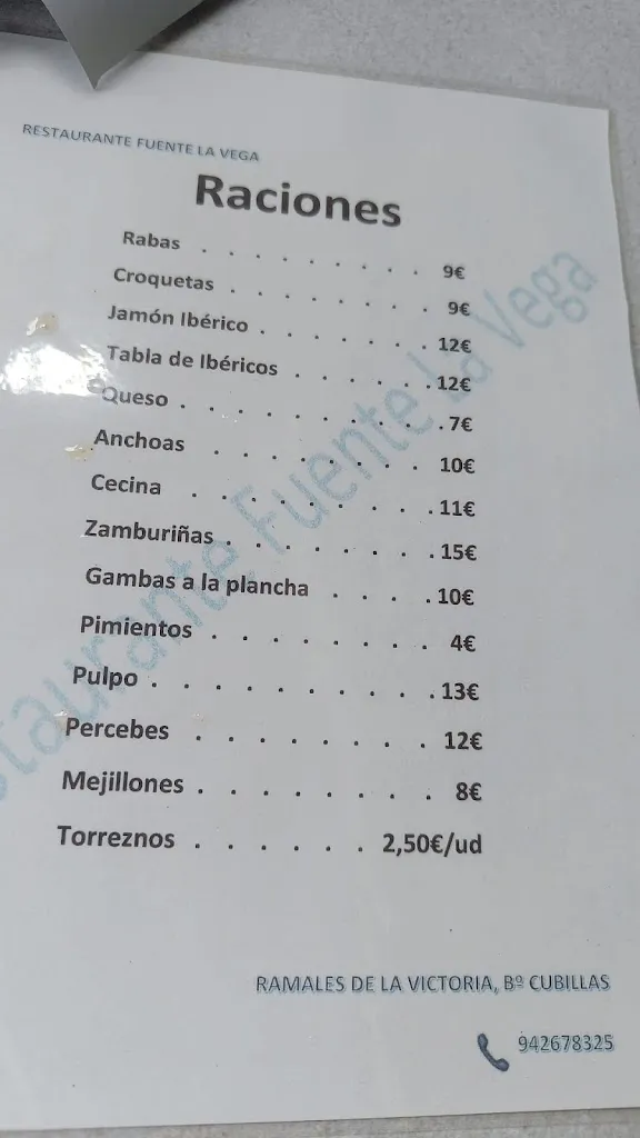 Menu_Restaurante Fuente La Vega_Ramales de la Victoria_image_1