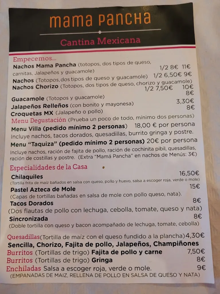 Menu_Mama Pancha Cantina Mexicana_Puente Viesgo_image_2