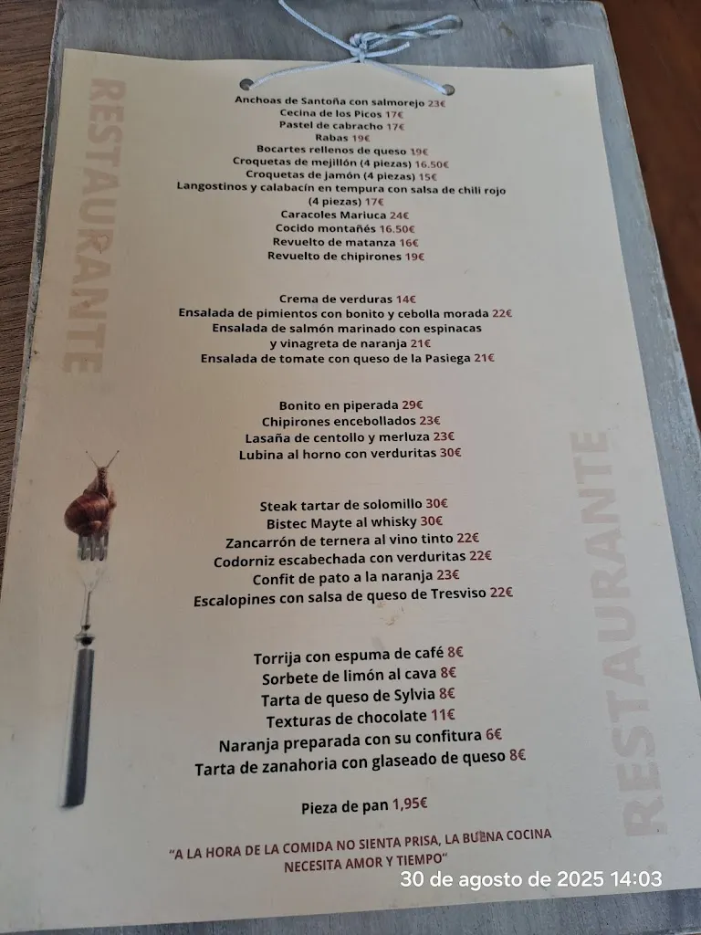 Menu_La Atalaya de Mayte_Provincia de Cantabria_image_1