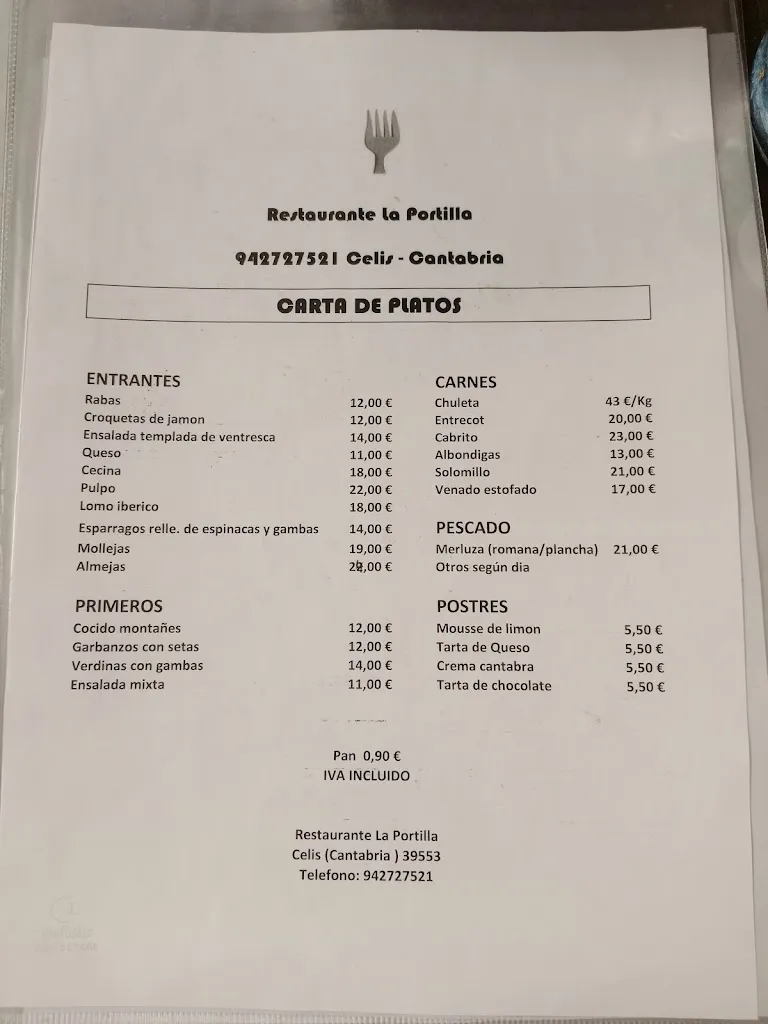 Menu_Restaurante La Portilla_Rionansa_image_1
