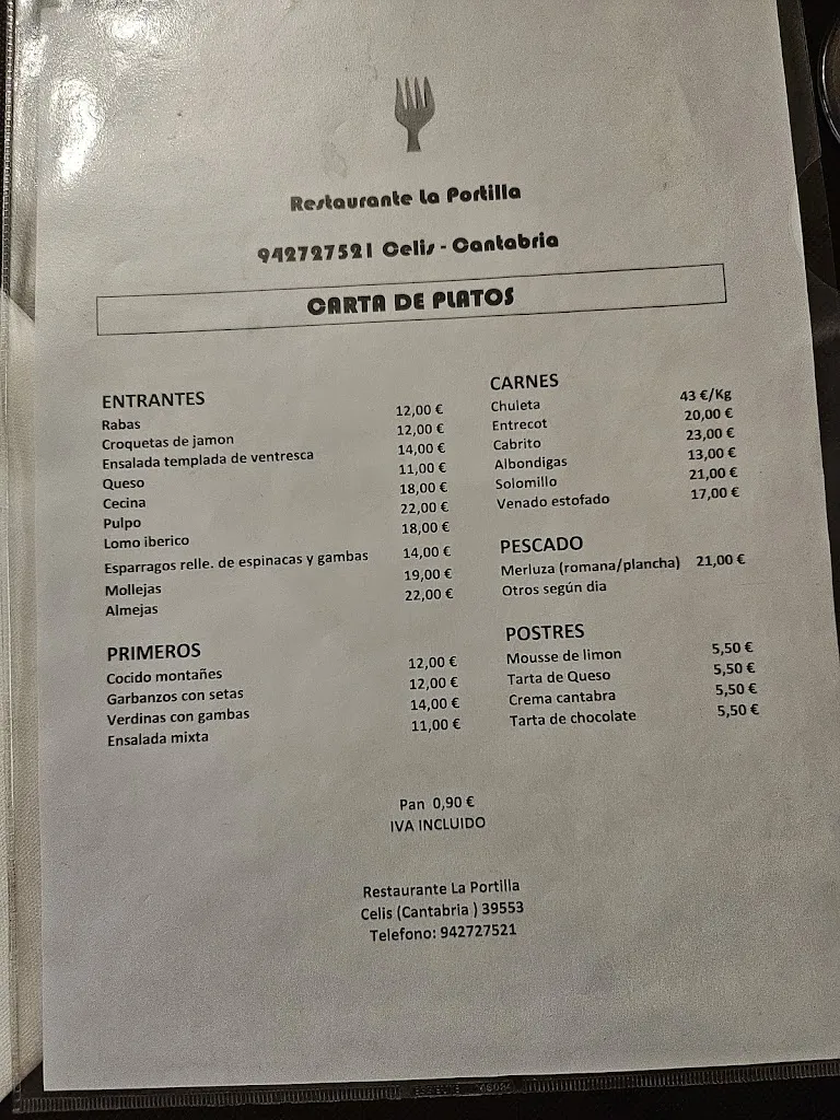 Menu_Restaurante La Portilla_Rionansa_image_2