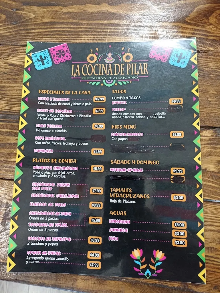 Menu_La Cocina de Pilar - Restaurante Mexicano_Laredo_image_2