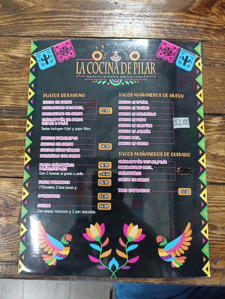 Menu_La Cocina de Pilar - Restaurante Mexicano_Laredo_image_3