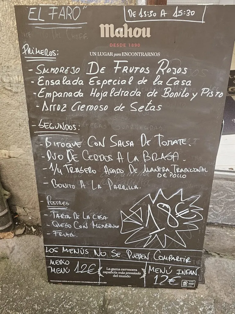 Menu_Bar Restaurante El Faro_Laredo_image_1