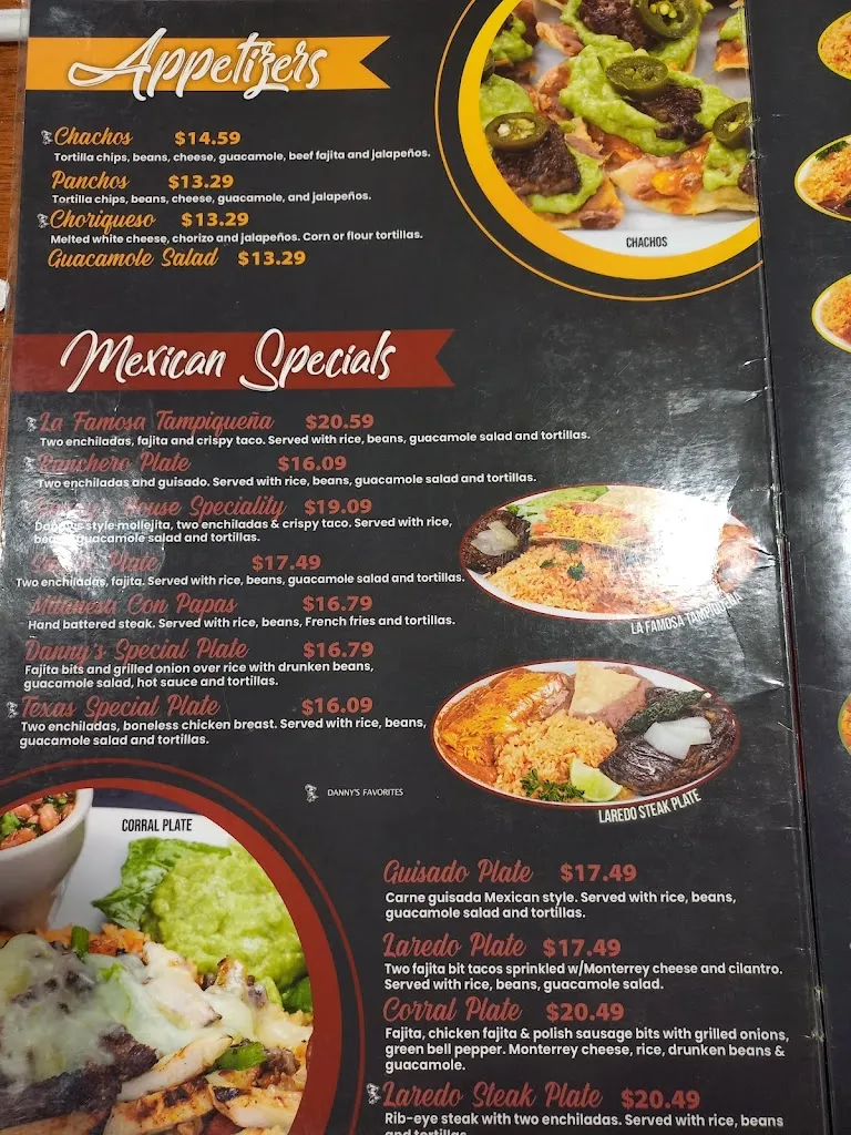 Menu_Danny's Restaurant_Laredo_image_1