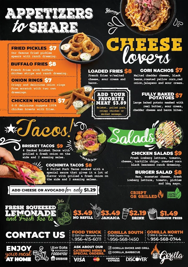 Menu_Gorilla Smoke and Grill _Laredo_image_1