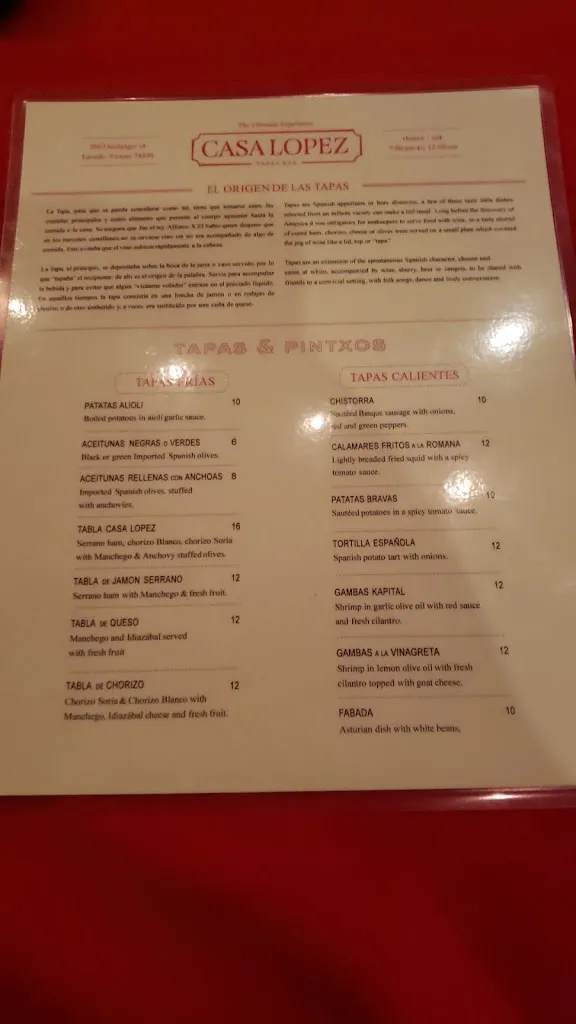 Menu_Casa Lopez Tapas Bar_Laredo_image_3
