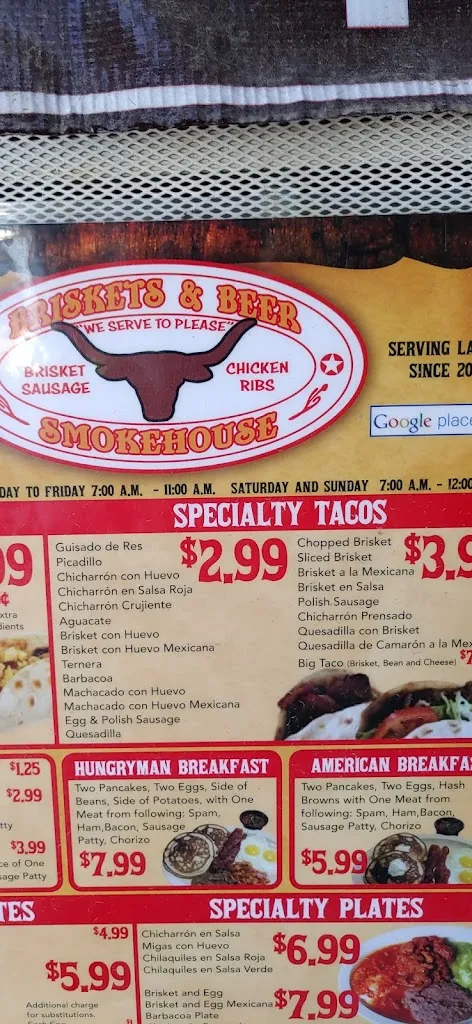 Menu_Briskets & Beer Smokehouse_Laredo_image_2