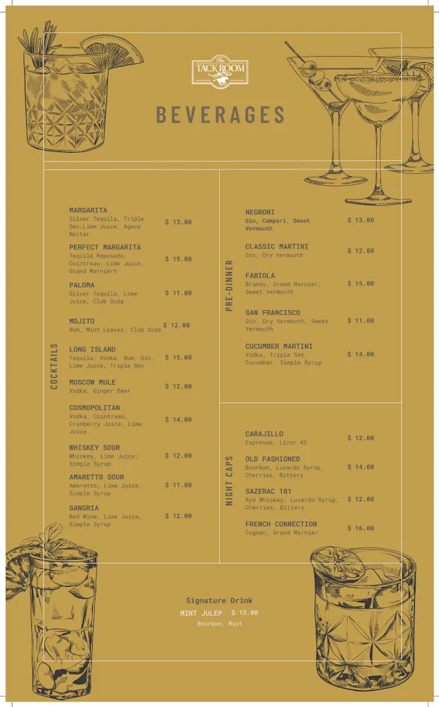 Menu_The Tack Room_Laredo_image_1