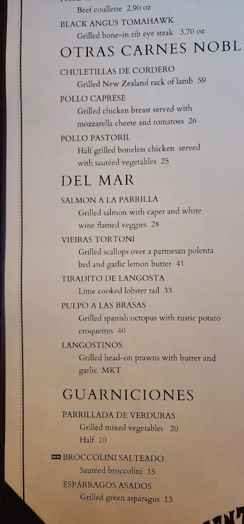 Menu_San Telmo Argentinean Steakhouse_Laredo_immagine_3