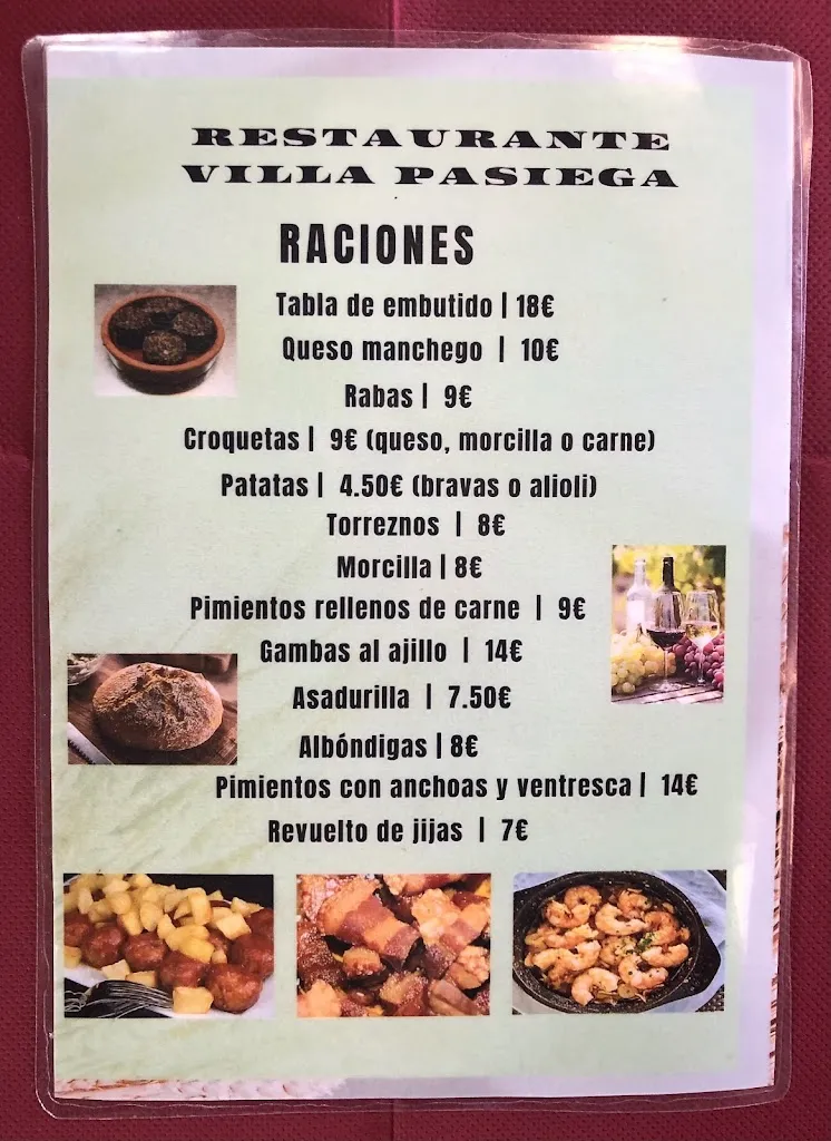 Menu_Bar Villa Pasiega_San Pedro del Romeral_image_1