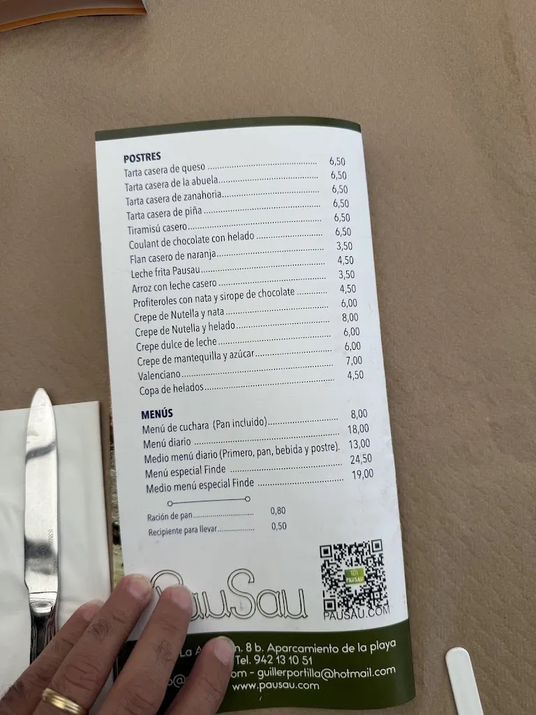 Menu_Restaurante Pausau_Piélagos_immagine_2