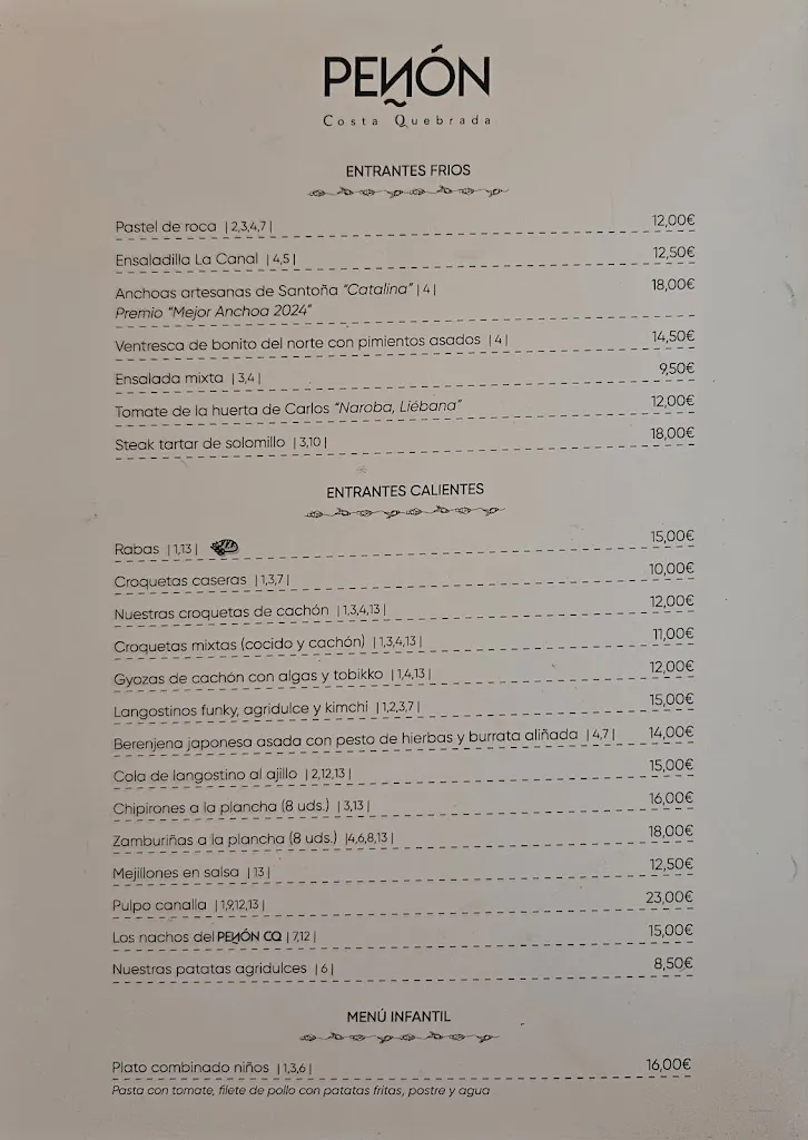 Menu_Peñón Costa Quebrada_Piélagos_image_1