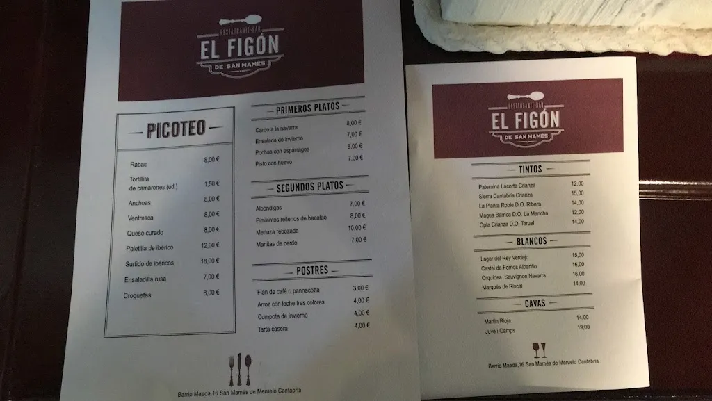 Menu_El Figón de San Mamés_San Miguel de Meruelo_immagine_3