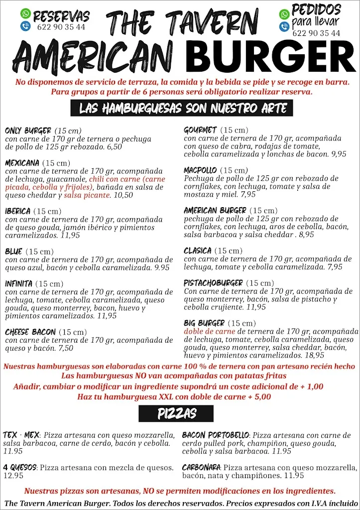 Menu_The Tavern American Burger_San Miguel de Meruelo_image_1