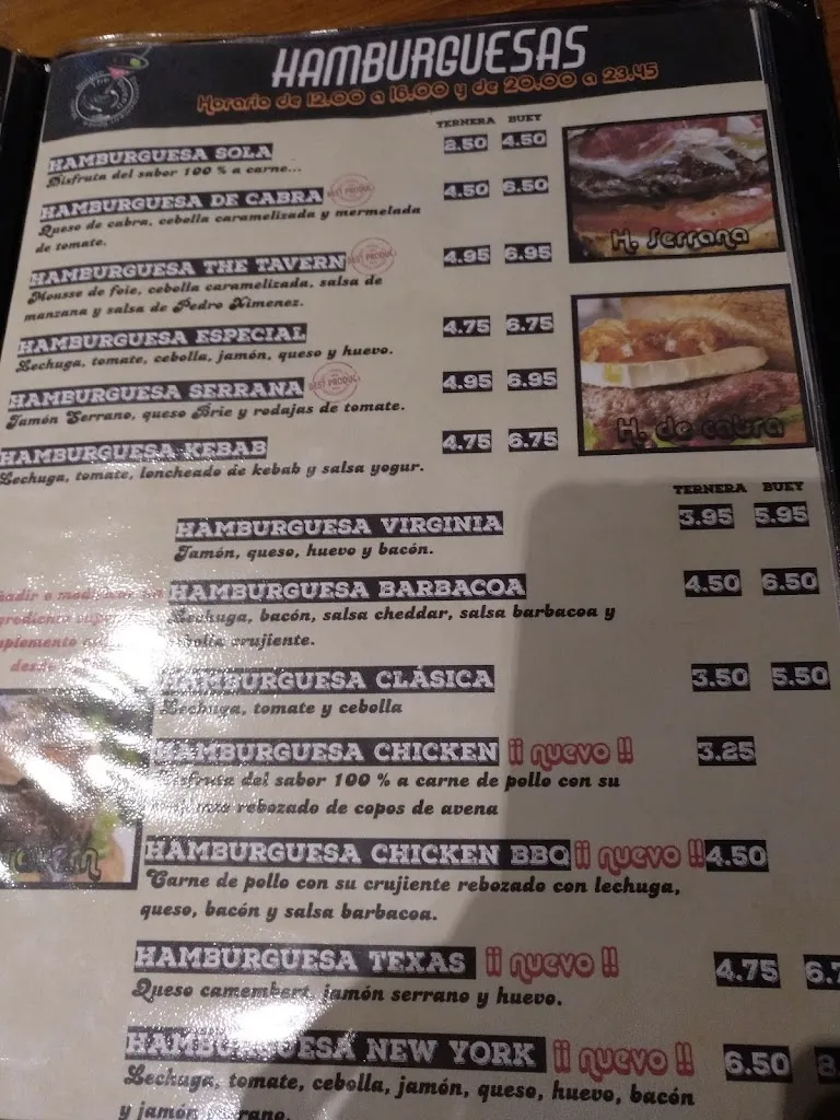 Menu_The Tavern American Burger_San Miguel de Meruelo_image_4