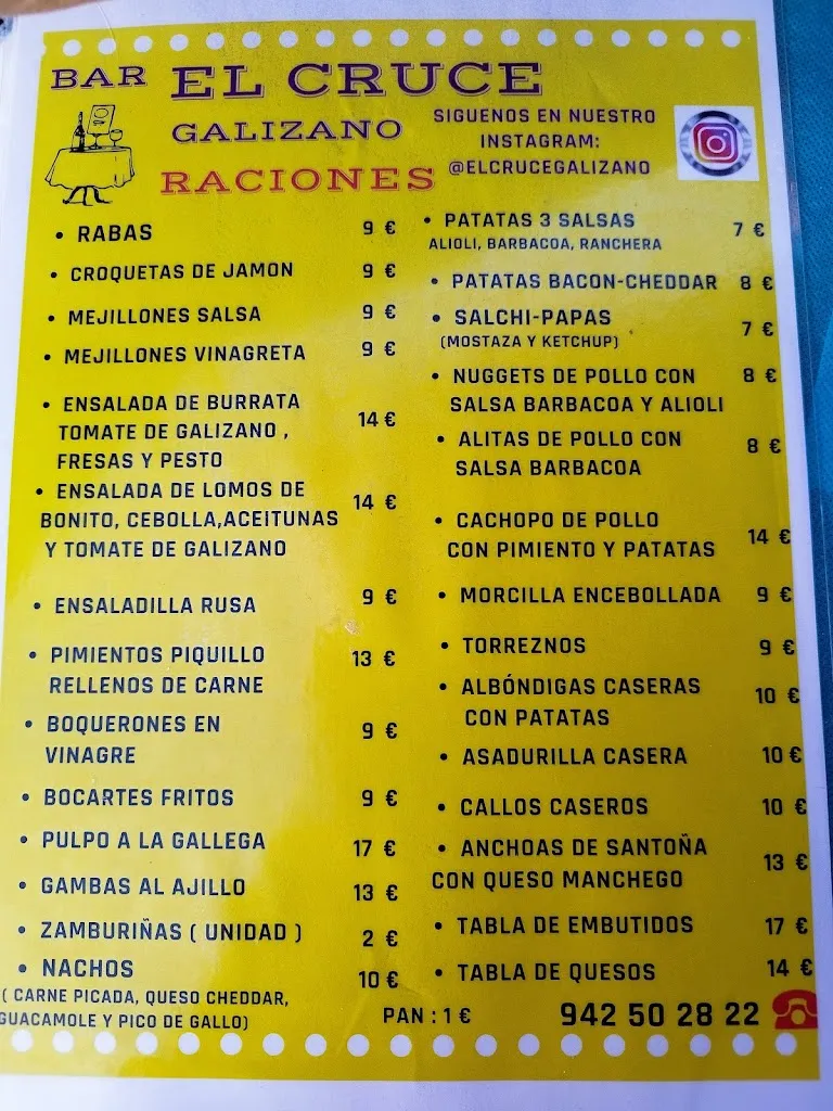 Menu_Bar Restaurante El Cruce_Ribamontán al Mar_image_1