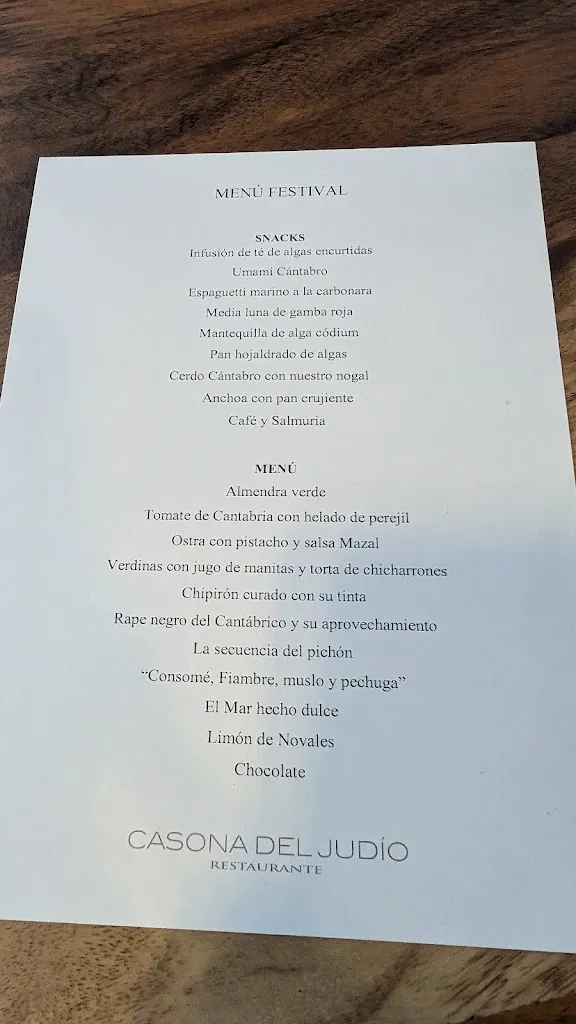 Menu_Restaurante Casona del Judío_Santander_image_1