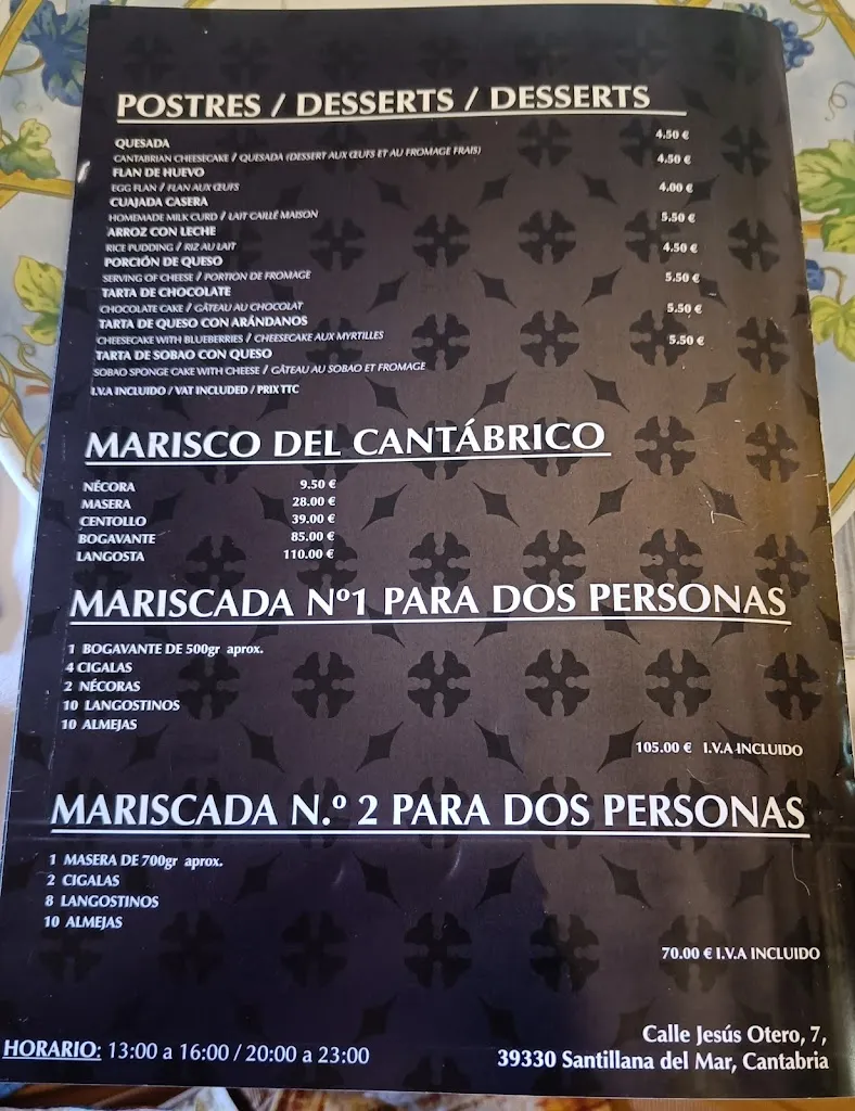 Menu_Restaurante Gran Duque_Santillana del Mar_image_4