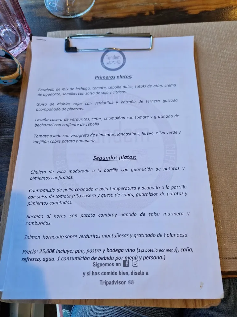 Menu_Tandem_Santa Cruz de Bezana_image_1
