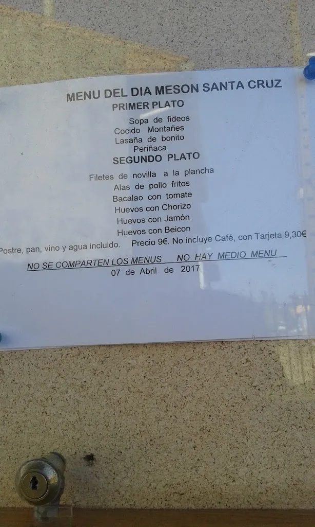 Menu_Bar Restaurante Mesón Santa Cruz_Santa Cruz de Bezana_image_3