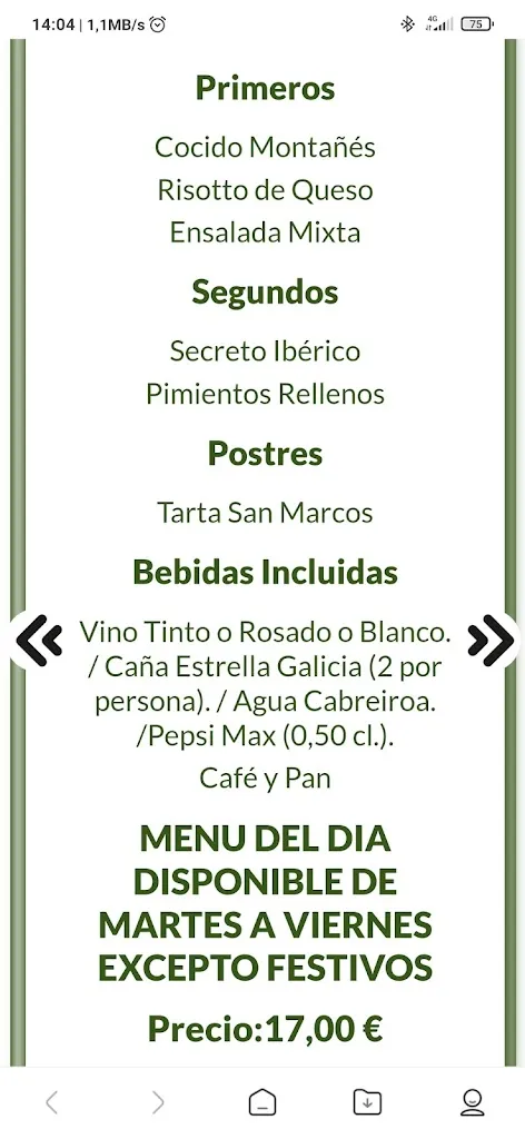 Menu_Restaurante Bodega La Violeta_Santa Cruz de Bezana_image_1