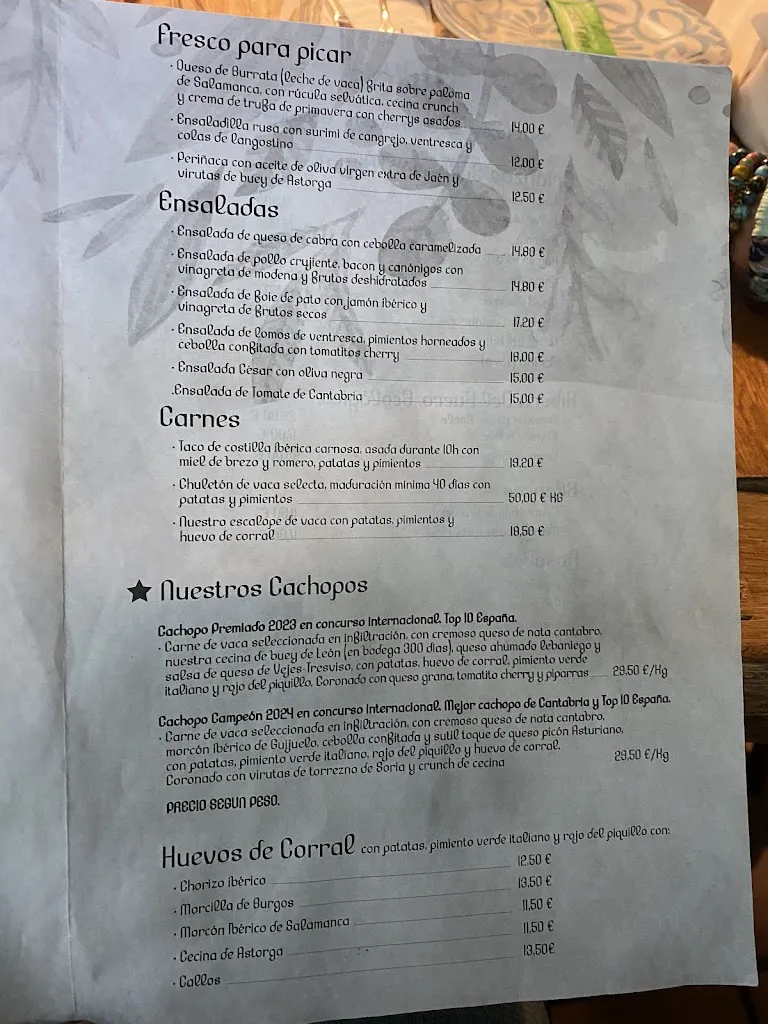 Menu_Mesón Dos Pozos y Jimena_Santa Cruz de Bezana_image_1